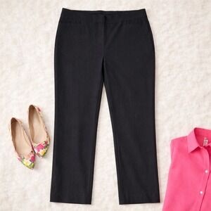 Chicos Slimming Classic Black Ankle Pant (3/XL/16) Stretch Minimal Closet Staple